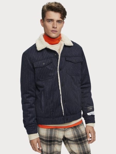 Sherpa-lined wool-blend trucker jacket | Scotch & Soda